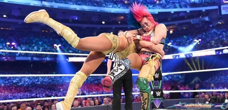 Asuka is walking into WrestleMania 36 as one half of the WWE Women's Tag Team Champions alongside Kairi Sane and will likely be facing Alexa Bliss & Nikki Cross.